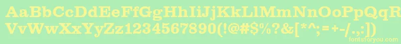 フォントClarendontbol – 黄色の文字が緑の背景にあります