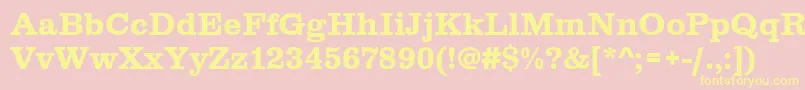 Clarendontbol Font – Yellow Fonts on Pink Background