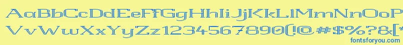 Whitelinerolled Font – Blue Fonts on Yellow Background