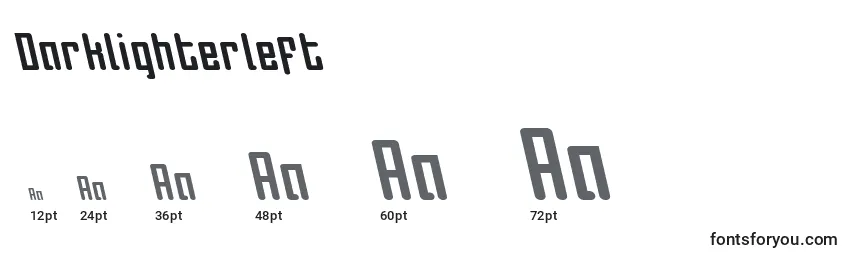 Размеры шрифта Darklighterleft