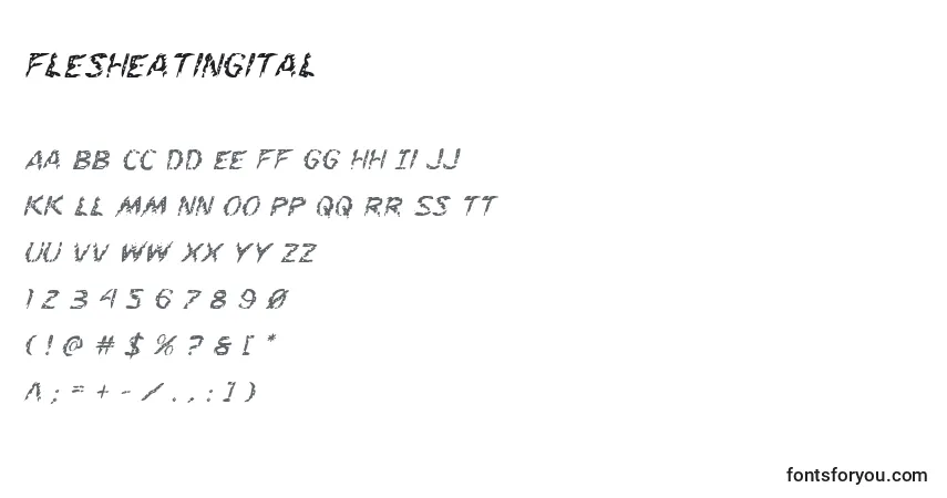 Flesheatingital Font – alphabet, numbers, special characters