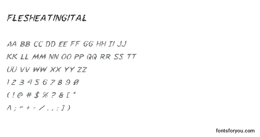 Flesheatingitalフォント–アルファベット、数字、特殊文字