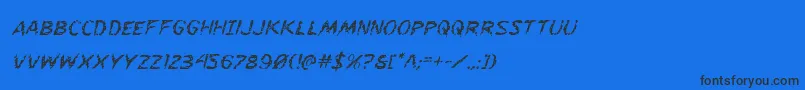 Flesheatingital Font – Black Fonts on Blue Background
