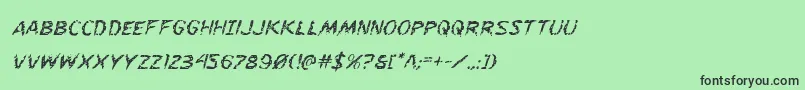 フォントFlesheatingital – 緑の背景に黒い文字