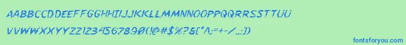 Weitere Informationen zur Flesheatingital-Schriftart Flesheatingital-Schriftart – Blaue Schriften auf grünem Hintergrund