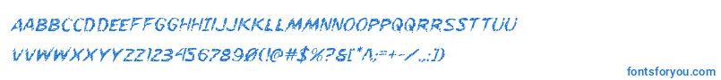 Flesheatingital Font – Blue Fonts on White Background