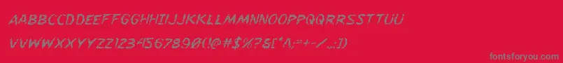 Flesheatingital Font – Gray Fonts on Red Background