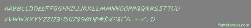 Flesheatingital Font – Green Fonts on Gray Background