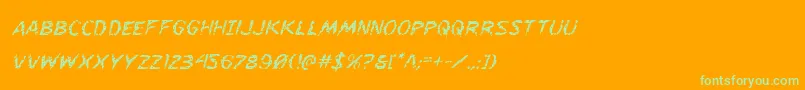 Flesheatingital Font – Green Fonts on Orange Background