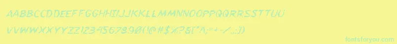Flesheatingital Font – Green Fonts on Yellow Background