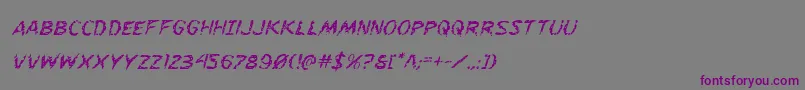 Шрифт Flesheatingital – фиолетовые шрифты на сером фоне