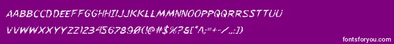 Flesheatingitalフォントについての詳細 フォントFlesheatingital – 紫の背景に白い文字