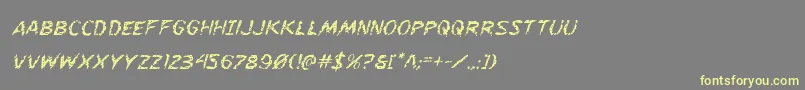 Flesheatingital Font – Yellow Fonts on Gray Background
