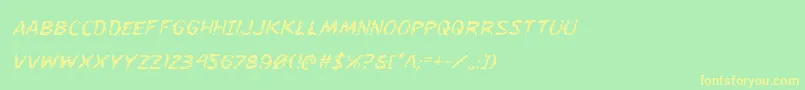 Flesheatingital Font – Yellow Fonts on Green Background