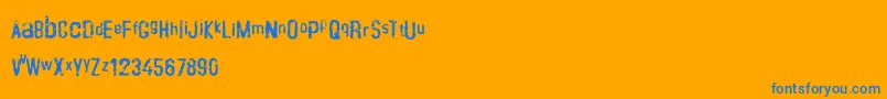 Crustype Font – Blue Fonts on Orange Background