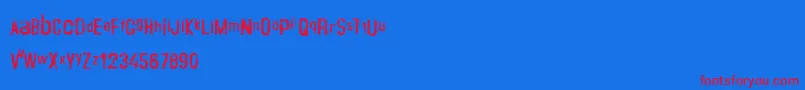 Crustype Font – Red Fonts on Blue Background