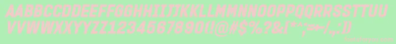 ProminderItalic Font – Pink Fonts on Green Background