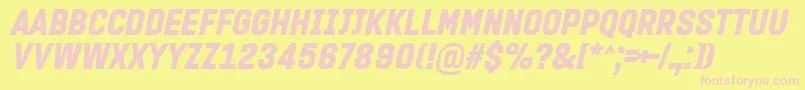 ProminderItalic Font – Pink Fonts on Yellow Background