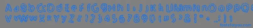 Serated Font – Blue Fonts on Gray Background