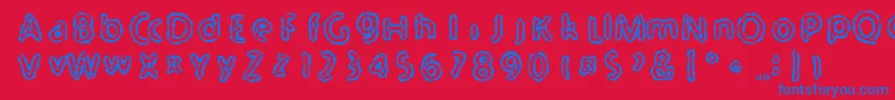 Serated Font – Blue Fonts on Red Background