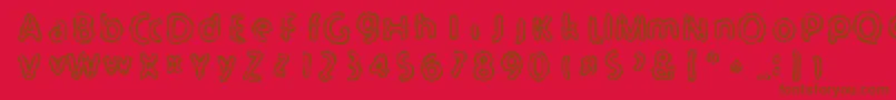 Serated Font – Brown Fonts on Red Background