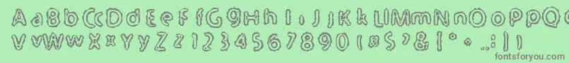 フォントSerated – 緑の背景に灰色の文字