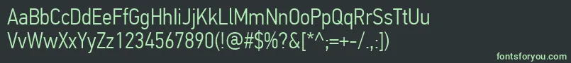Fonte PfdintextcondproLight – fontes verdes em um fundo preto