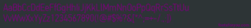 PfdintextcondproLight Font – Purple Fonts on Black Background