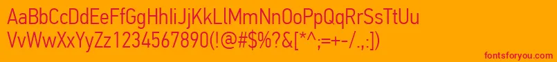 PfdintextcondproLight Font – Red Fonts on Orange Background