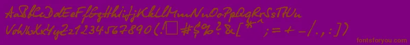 OlgacttNormal-fontti – ruskeat fontit violetilla taustalla