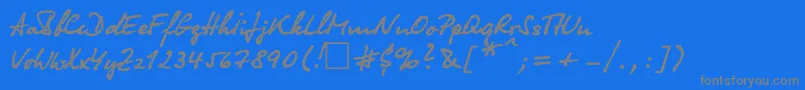 OlgacttNormal-fontti – harmaat kirjasimet sinisellä taustalla