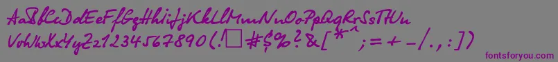 OlgacttNormal Font – Purple Fonts on Gray Background