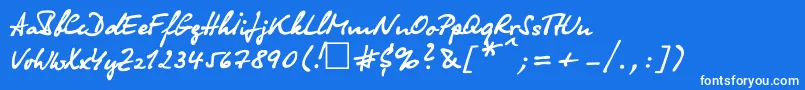 OlgacttNormal-fontti – valkoiset fontit sinisellä taustalla