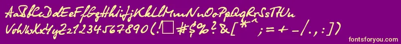 OlgacttNormal Font – Yellow Fonts on Purple Background