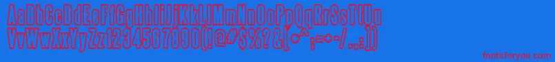 SteelfishOutline Font – Red Fonts on Blue Background