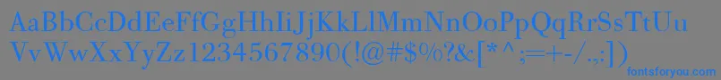 PfbodonitextRegular-Schriftart – Blaue Schriften auf grauem Hintergrund