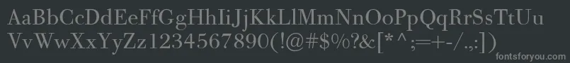 フォントPfbodonitextRegular – 黒い背景に灰色の文字