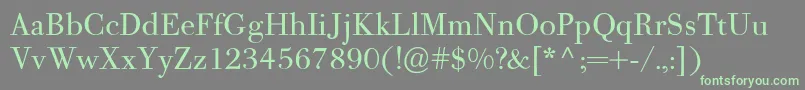 フォントPfbodonitextRegular – 灰色の背景に緑のフォント
