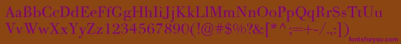 PfbodonitextRegular Font – Purple Fonts on Brown Background