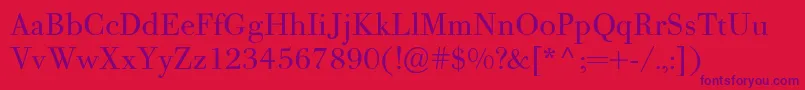 PfbodonitextRegular-Schriftart – Violette Schriften auf rotem Hintergrund