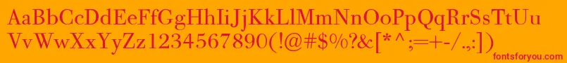PfbodonitextRegular Font – Red Fonts on Orange Background