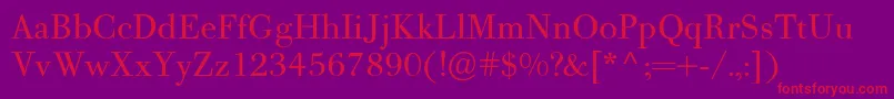 フォントPfbodonitextRegular – 紫の背景に赤い文字
