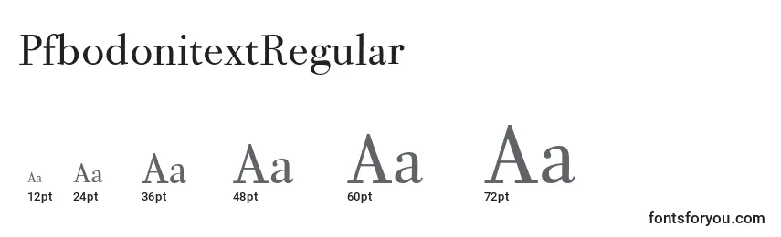 Размеры шрифта PfbodonitextRegular