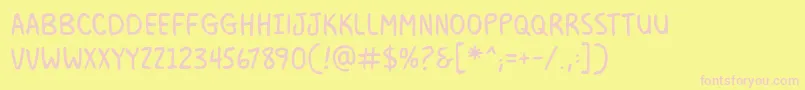 MilkmustachebbReg Font – Pink Fonts on Yellow Background