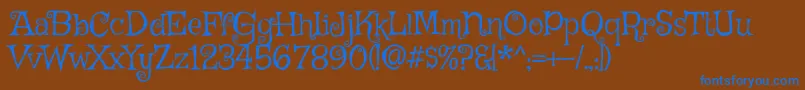 Więcej informacji o czcionce GriffyRegular Czcionka GriffyRegular – niebieskie czcionki na brązowym tle