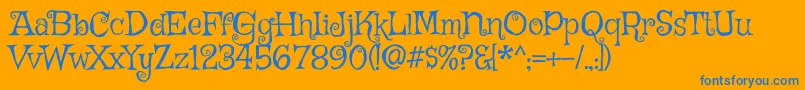 GriffyRegular Font – Blue Fonts on Orange Background