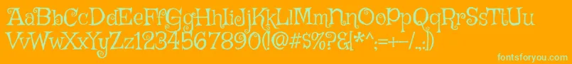 GriffyRegular Font – Green Fonts on Orange Background