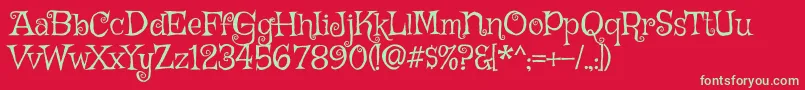 GriffyRegular Font – Green Fonts on Red Background