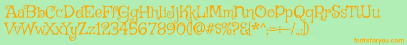 GriffyRegular Font – Orange Fonts on Green Background