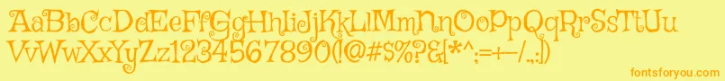 GriffyRegular Font – Orange Fonts on Yellow Background